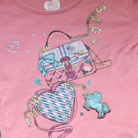 Chic Long Sleeve Tee in Pink and Gold - Picture 2 of 3